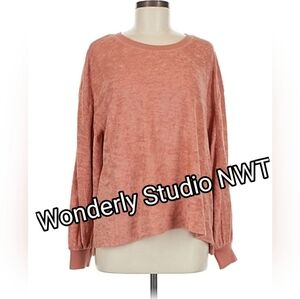 NWT Wonderly Studio    Medium    OVERSIZED Fit Sweater In Mauve Pink
